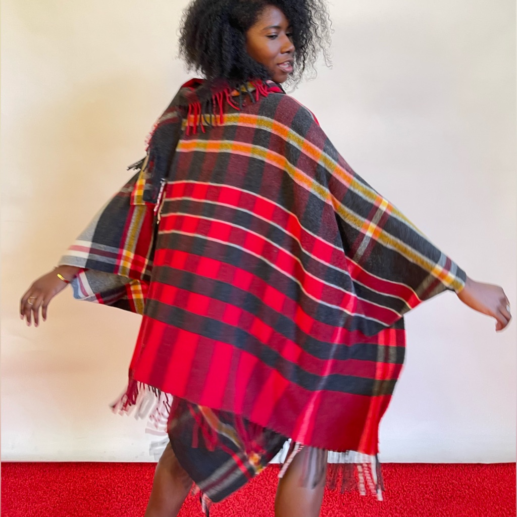 Vivienne Westwood Brand New Aw16 Poncho With Scarves Attached Red Tartan